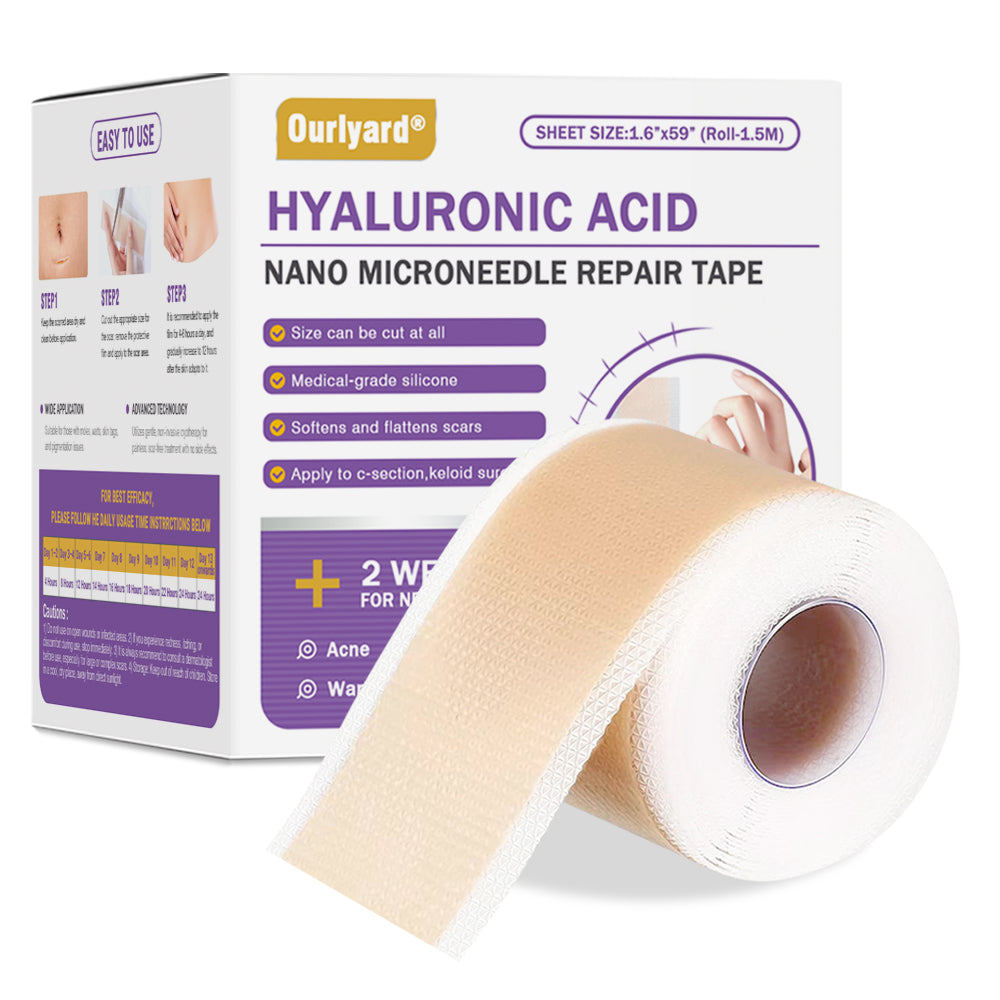 ✅ TGA Approved | Ourlyard® Hyaluronic Acid Nano Microneedle Repair Tape🦘🍀 (Effective in fading various types of scars, including surgical scars, burn scars, acne scars, and stretch marks, while improving uneven skin tone and skin imperfections.)