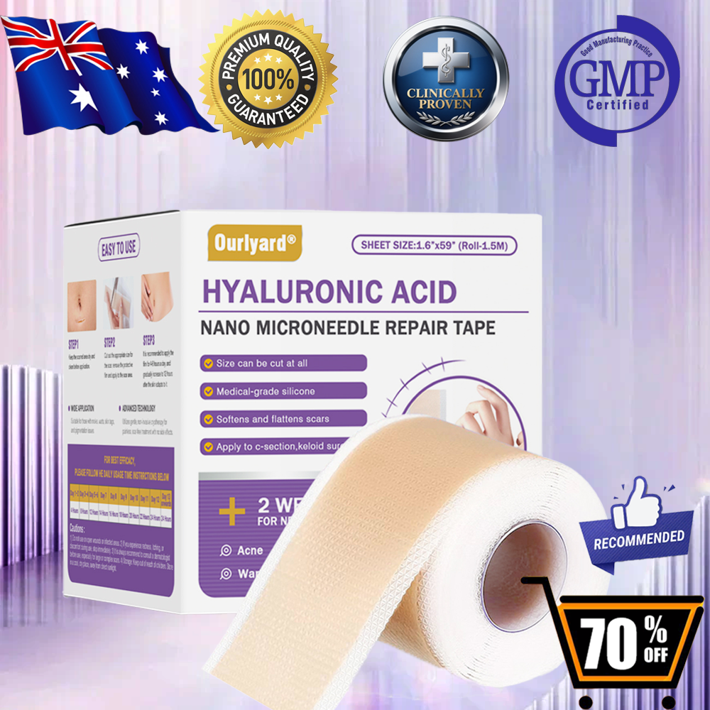 ✅Official Store |Ourlyard® Hyaluronic Acid Nano Microneedle Repair Tape❤️(Treatment of old and new scars, reduction of surgical scars, stretch marks, keloids, acne, burns, warts, dermatomes and varicose veins)